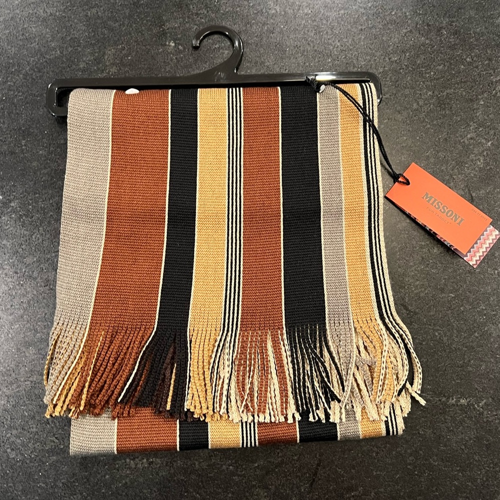 Missoni for Target Scarf NWT Brown Black Lines